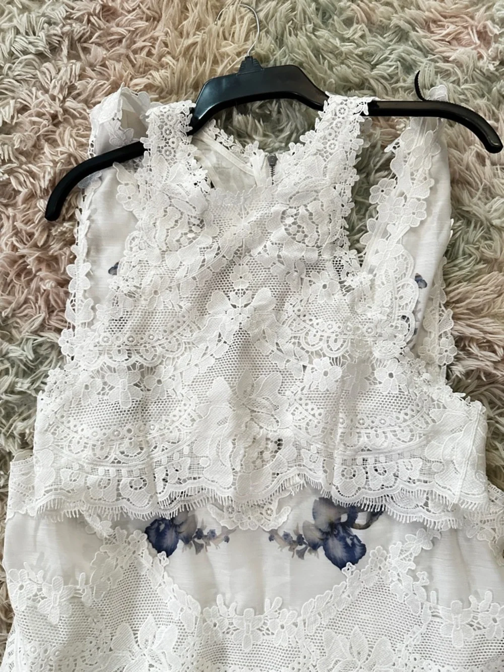 NWT Miss Rosier Zimmerman Two Pieces White Floral Mini Dress Size Large